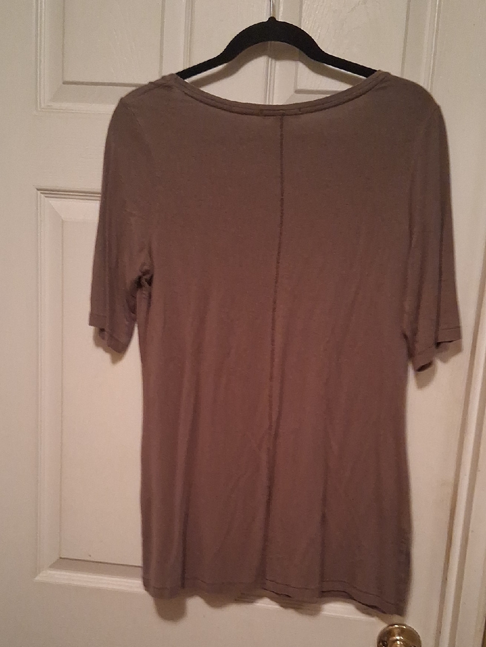 Willi Smith Scoop Neck Short Sleeve Top - Taupe  M - Picture 4 of 4